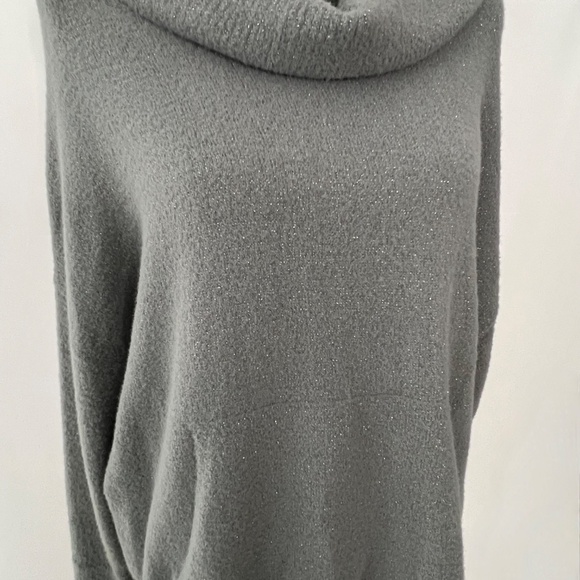 Express Cowl Neck Drawstring Waist Sweater Sz Small- Grey - Picture 6 of 9
